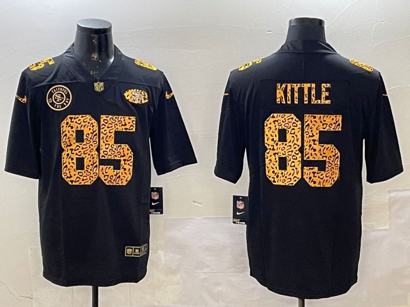 Men San Francisco 49ers #85 Kittle Black Panther pattern Nike 2025 Limited NFL Jersey style 3